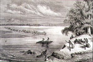 Korsar Coloradofloden på 1860-talet (gravyr) av Adolphe Gusman