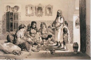 Women of Algiers, från en volym till minne av den franska expeditionsstyrkan som erövrade Alger 1830 (litho)