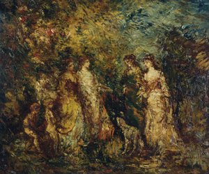 Spel av damer av Adolphe Joseph Thomas Monticelli