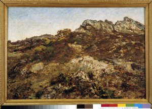 Landskap av kullar (Garlaban-massivet i Provence) av Adolphe Joseph Thomas Monticelli