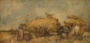 The Hayfield, ca. 1870 av Adolphe Joseph Thomas Monticelli