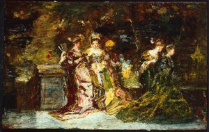 Women in a Park, ca 1858 (olja på duk) av Adolphe Joseph Thomas Monticelli