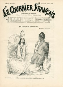 Omslag till "" Le Courrier francais", nummer 33, satirisk i B & W