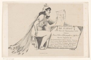 Visitkort från tryckerihandlaren Edmond Sagot i Paris av Adolphe Leon Willette