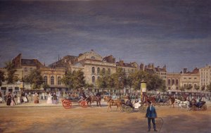 Allmän vy av teatrarna på tempelboulevarden före piercingen av Prince Eugene Boulevard, detalj av L