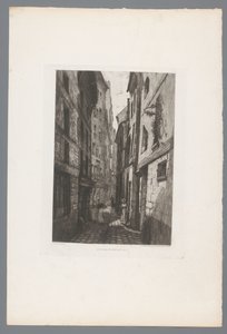 Utsikt på Rue Saint Eloi Old Paris Rue Saint Eloi (titel på objekt) France etsen uit 1874 (serietitel) Etsning 1874 (serietitel)