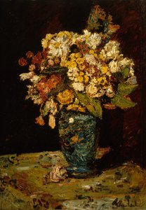 Blommor i en blå vas, 1879-1883.