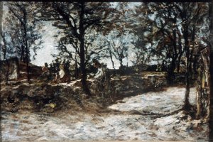Landskap. Fontainebleau, 1800-talet. av Adolphe Joseph Thomas Monticelli