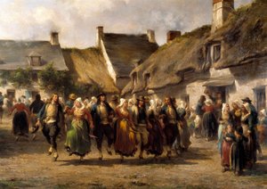 Ett bröllop i Bretagne 1863 Målning av Adolphe Pierre Leleux (1812-1891) 1863 Quimper musee des Beaux Arts av Adolphe Pierre Leleux