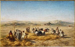 Franska: Lossning av vete i Algeriet av Adolphe Pierre Leleux