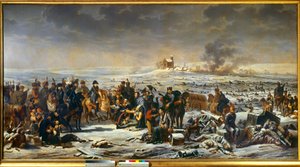 Preussens och Polens kampanj (1806-1807) "" Napoleon I (1769-1821) på slagfältet vid Eylau 9/02/1807" Målning av Adolphe Roehn (1780-1867) 1807 Boissy saint Leger. Grosbois slott