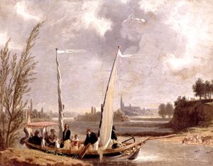 Louis-Philippe och hans familj i en båt vid Neuilly