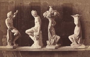 Fyra statyer, ca. 1868.