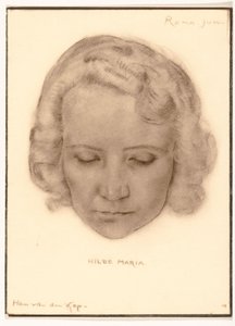 Fotoreproduktion av ett porträtt av Hilde Maria av Han van der Kop av Adriaan Bijl (attributed to)