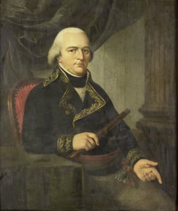 Porträtt av Pieter Gerardus van Overstraten, generalguvernör i Nederländska Ostindien av Adriaan de Lelie (attributed to)
