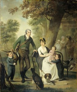 Jonkheer Gysbert Carel Rutger Reinier van Brienen van Ramerus (1771-1821), med sin fru och fyra av deras barn