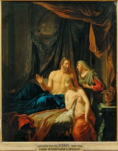 Sarah presenterar Hagar för Abraham ... av Adriaan van der Werff
