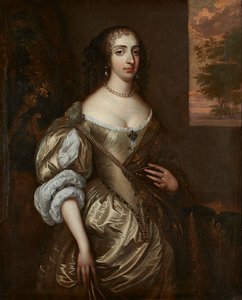 Porträtt av Maria av Orange (olja på duk) av Adriaen (circle of) Hanneman