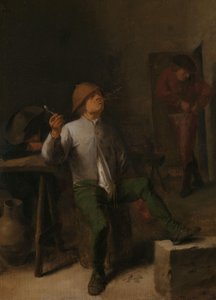 Rökaren Man som röker på en krog av Adriaen Brouwer (attributed to)
