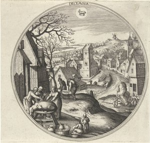 december De tolv månaderna (serietitel) av Adriaen Collaert