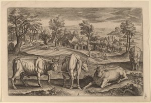 Fyra tjurar av Adriaen Collaert