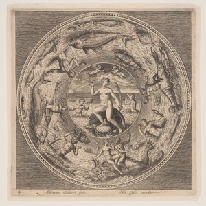 Galathea, från en serie mönster för tallrikar (Fonds de Coupe) av Adriaen Collaert