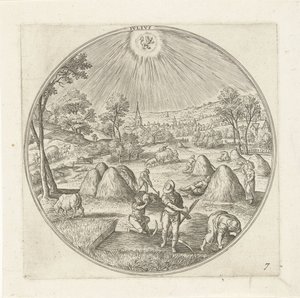 juli Ivlivs (titel på objekt) De tolv månaderna (serietitel) av Adriaen Collaert