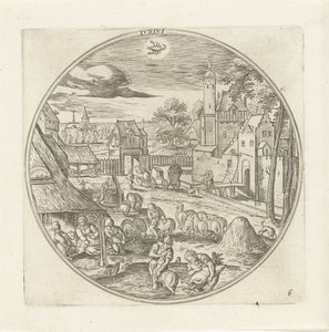 juni Jvnivs (titel på objekt) De tolv månaderna (serietitel) av Adriaen Collaert