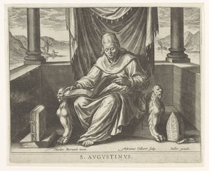Kyrkofader Augustinus De fyra kyrkofäderna (serietitel) av Adriaen Collaert