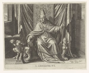 Kyrkofadern Gregory De fyra kyrkofäderna (serietitel) av Adriaen Collaert