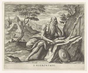 Kyrkofader Jerome De fyra kyrkofäderna (serietitel) av Adriaen Collaert