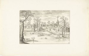 Landskap en damm Landskap runt Antwerpen (serietitel) av Adriaen Collaert