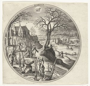 Mars Martivs (titel på objekt) De tolv månaderna (serietitel) av Adriaen Collaert