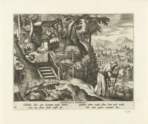 Nefalen av Knossos Nephalia Gnossia (titel på objekt) Kvinnliga eremiter (serietitel) Solitvdo sive vitae foeminarvm anachoritarvm (serietitel) av Adriaen Collaert