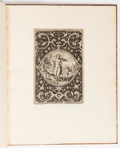 Venus, tallrik från en svit med 6 prydnadsmönster med Judgment of Paris av Adriaen Collaert
