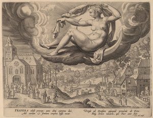 Kväll av Adriaen Collaert after Maarten de Vos