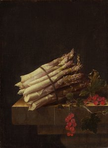 Stilleben med sparris och röda vinbär, 1696.