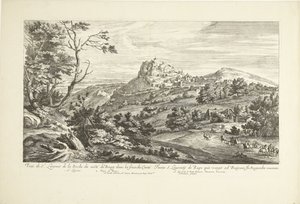 Utsikt över Saint Laurent de la Roche Utsikt över St. Laurent de la Roche från costé du Bourg i Franche Comté (titel på objektet)