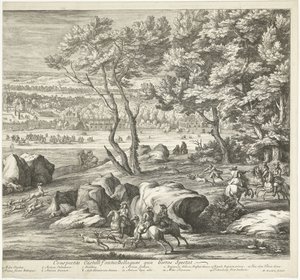 Utsikt över slottet Fontainebleau (höger sida) Veuë du Chasteau de Fontainebleau du costé du Jardin (titel på objekt)