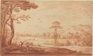 Jägare vilar vid en flod av Adriaen Frans Boudewyns