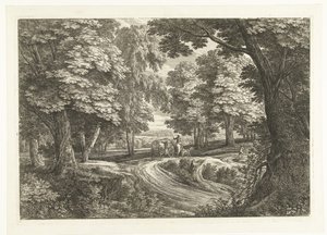 Landskap med resebil av Adriaen Frans Boudewyns