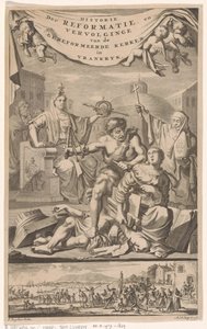 Franska reformerta kyrkan attackerad av man med gissel Titelsida för: E. Benoist, Historie der Reformeerde Kerken van Vrankrijk, 1696