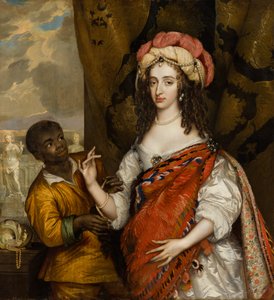Porträtt efter Mary I Stuart (1631–1660) med en tjänare