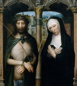 Kristus krönt med törnar Ecce Homo, och den sörjande jungfrun, ca. 1530-40.