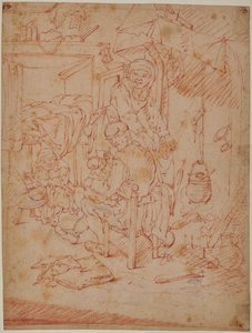 Holländsk interiör av Adriaen Jansz. van (attr. to) Ostade
