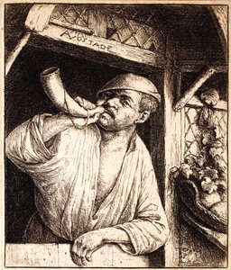 Baker låter sitt horn, c.1670 av Adriaen Jansz. van Ostade