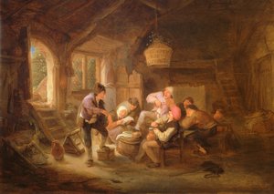 Drickscen (olja på koppar) av Adriaen Jansz. van Ostade