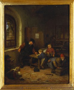 Interiör av en skolsal, 1666 av Adriaen Jansz. van Ostade