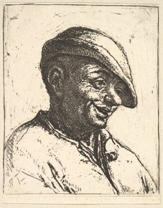 Skrattande bonde, 1610-85. av Adriaen Jansz. van Ostade