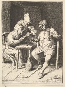 Sjungande par och violin, 1610-85. av Adriaen Jansz. van Ostade